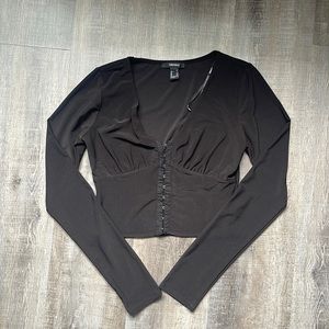 F21 | CROPPED HOOK SHIRT